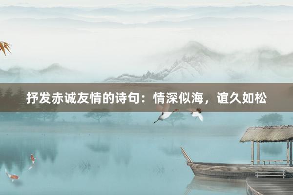 抒发赤诚友情的诗句：情深似海，谊久如松